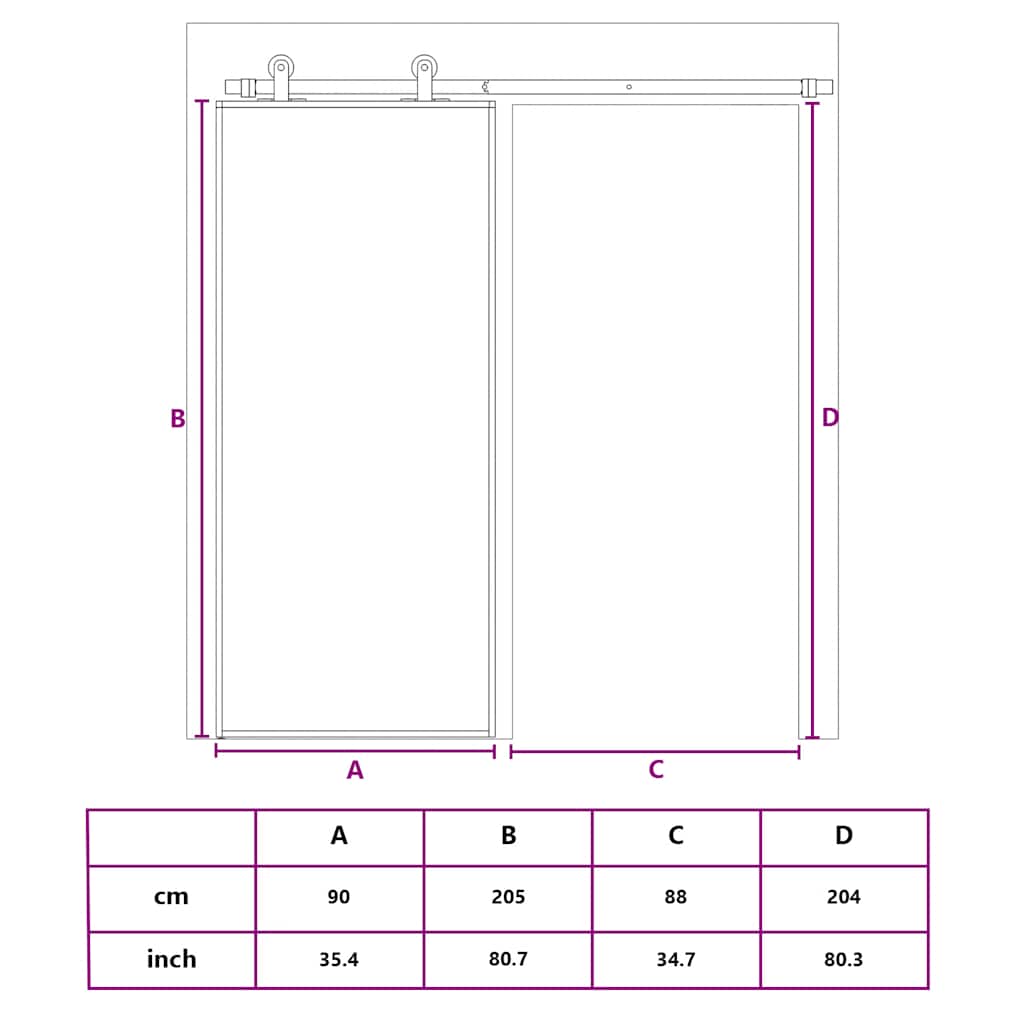 Schuifdeur Helder Esg-Glas En Aluminium Kleurig