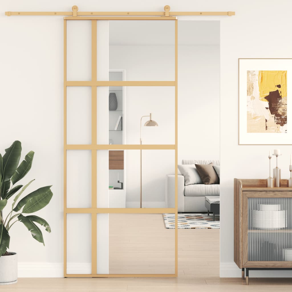 Schuifdeur Helder Esg-Glas En Aluminium Kleurig