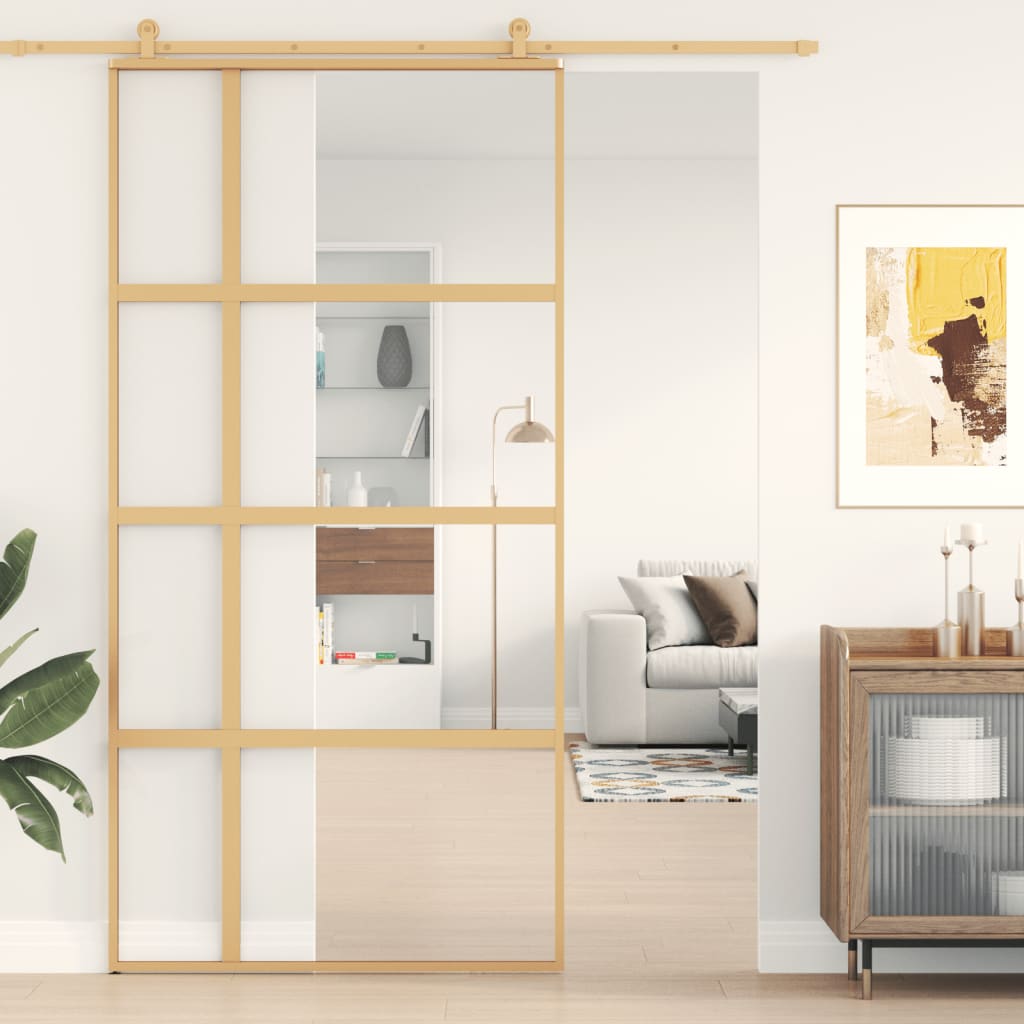 Schuifdeur Helder Esg-Glas En Aluminium Kleurig