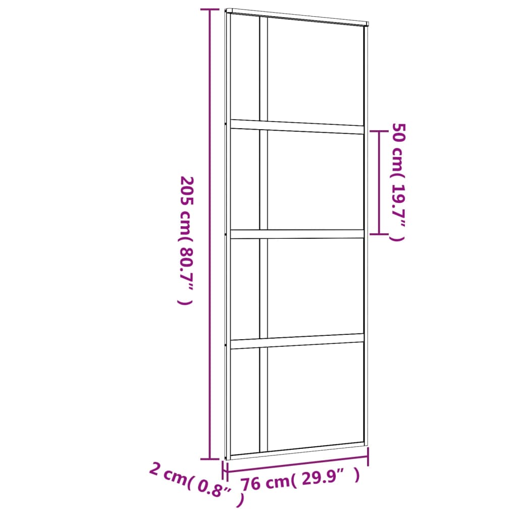 Schuifdeur Esg-Glas En Aluminium Kleurig