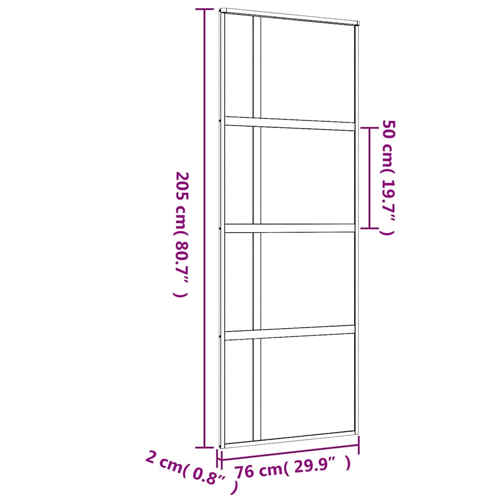 Schuifdeur Esg-Glas En Aluminium Kleurig