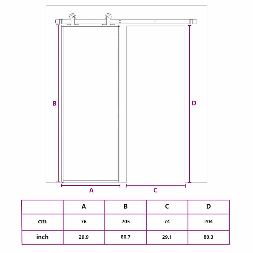 Schuifdeur Esg-Glas En Aluminium Kleurig