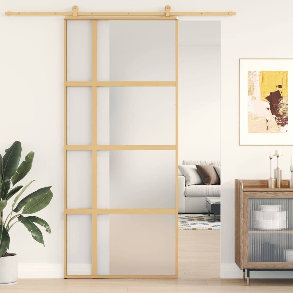 Schuifdeur Esg-Glas En Aluminium Kleurig