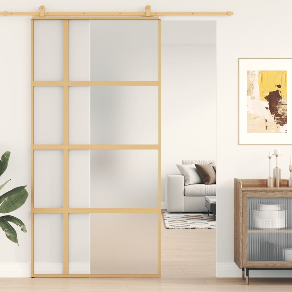 Schuifdeur Esg-Glas En Aluminium Kleurig