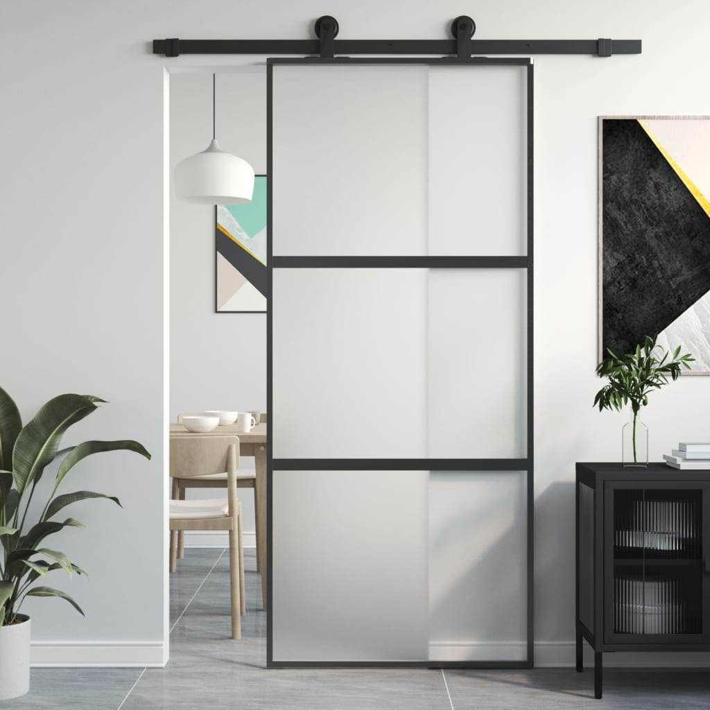Schuifdeur Helder Esg-Glas En Aluminium Kleurig