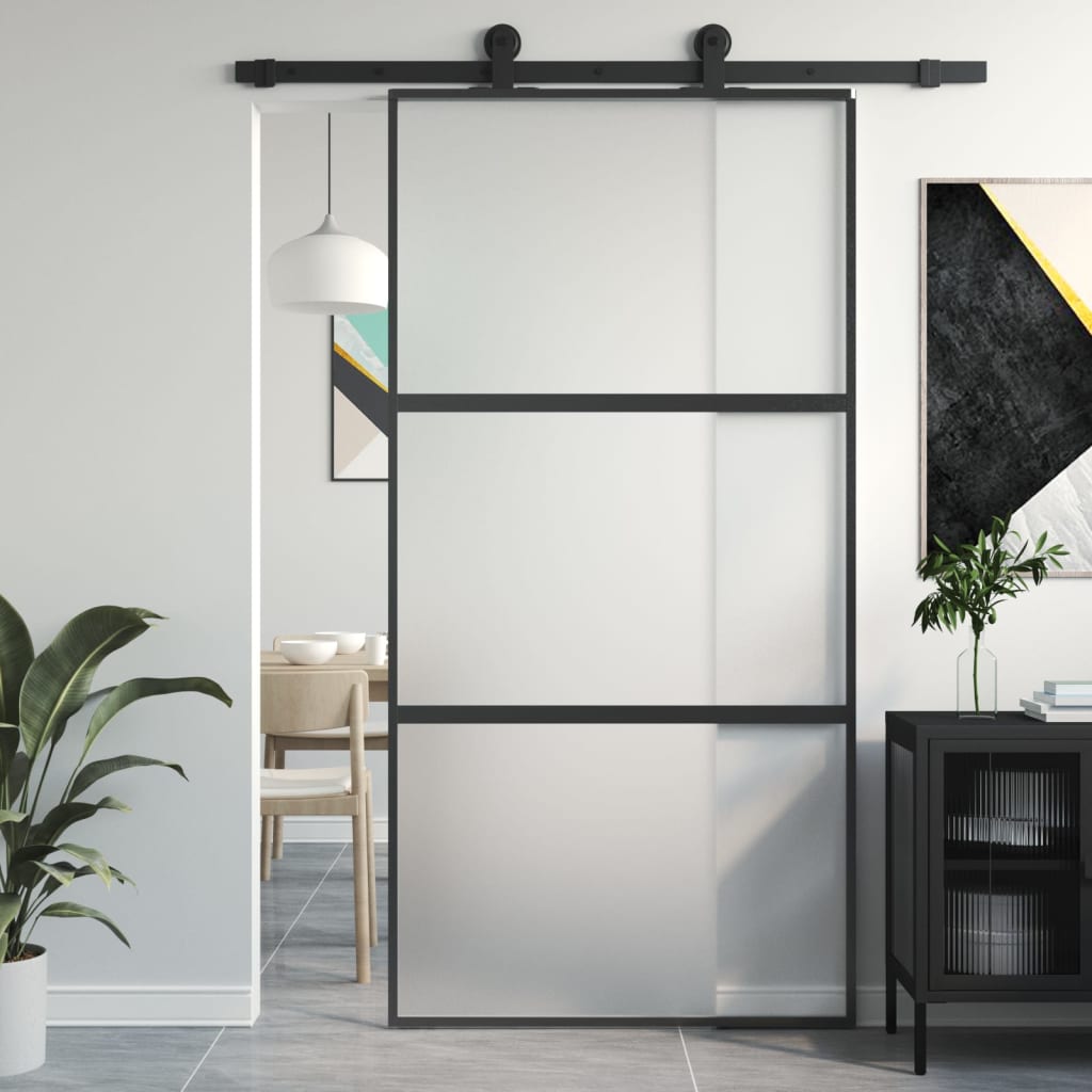 Schuifdeur Helder Esg-Glas En Aluminium Kleurig