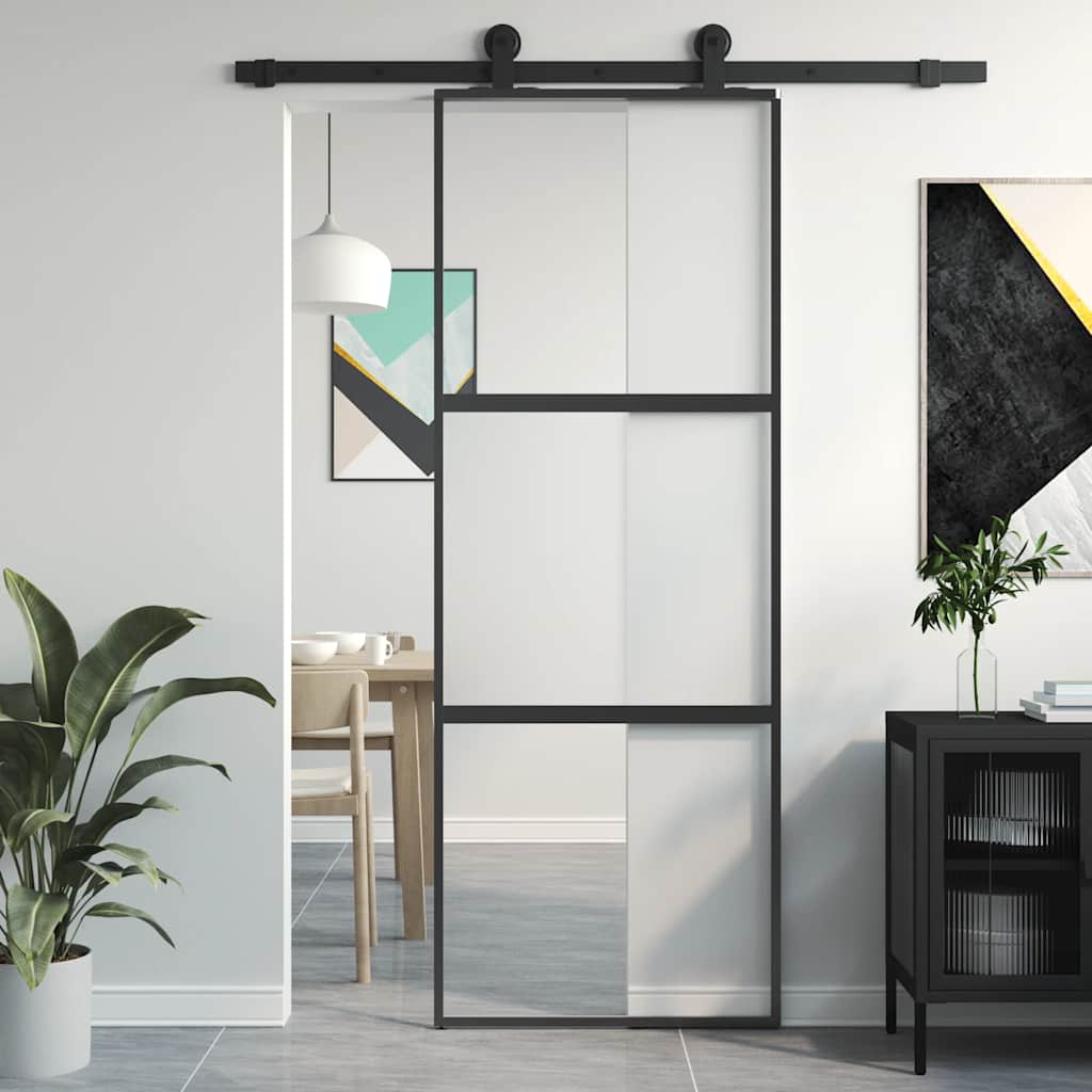 Schuifdeur Helder Esg-Glas En Aluminium Kleurig