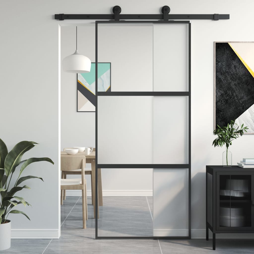Schuifdeur Helder Esg-Glas En Aluminium Kleurig