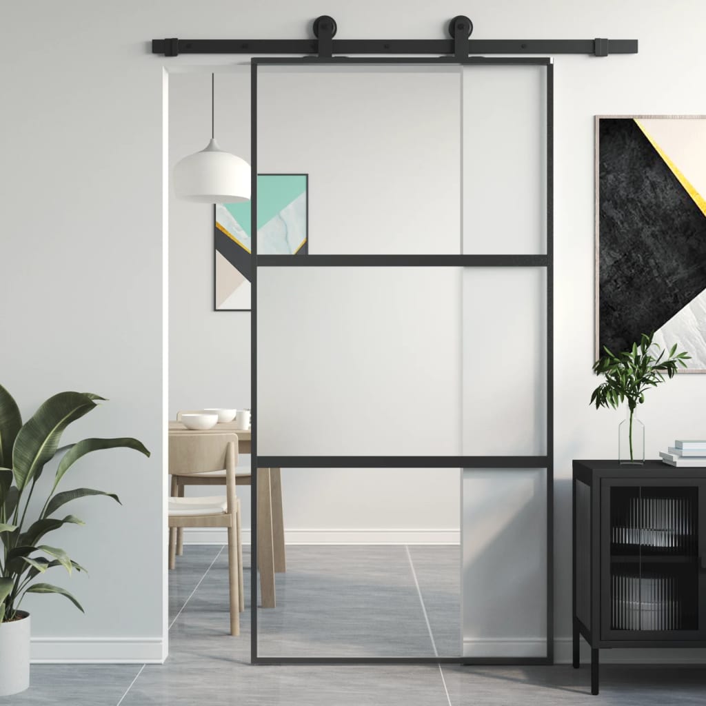 Schuifdeur Helder Esg-Glas En Aluminium Kleurig