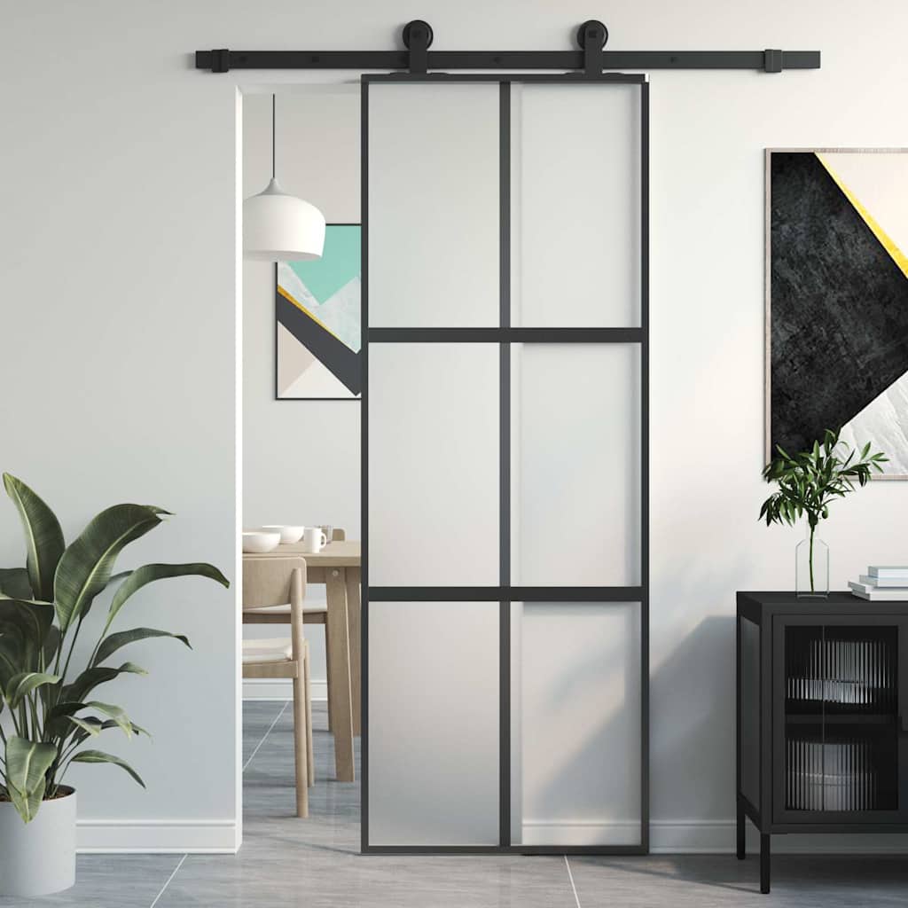 Schuifdeur Helder Esg-Glas En Aluminium Kleurig