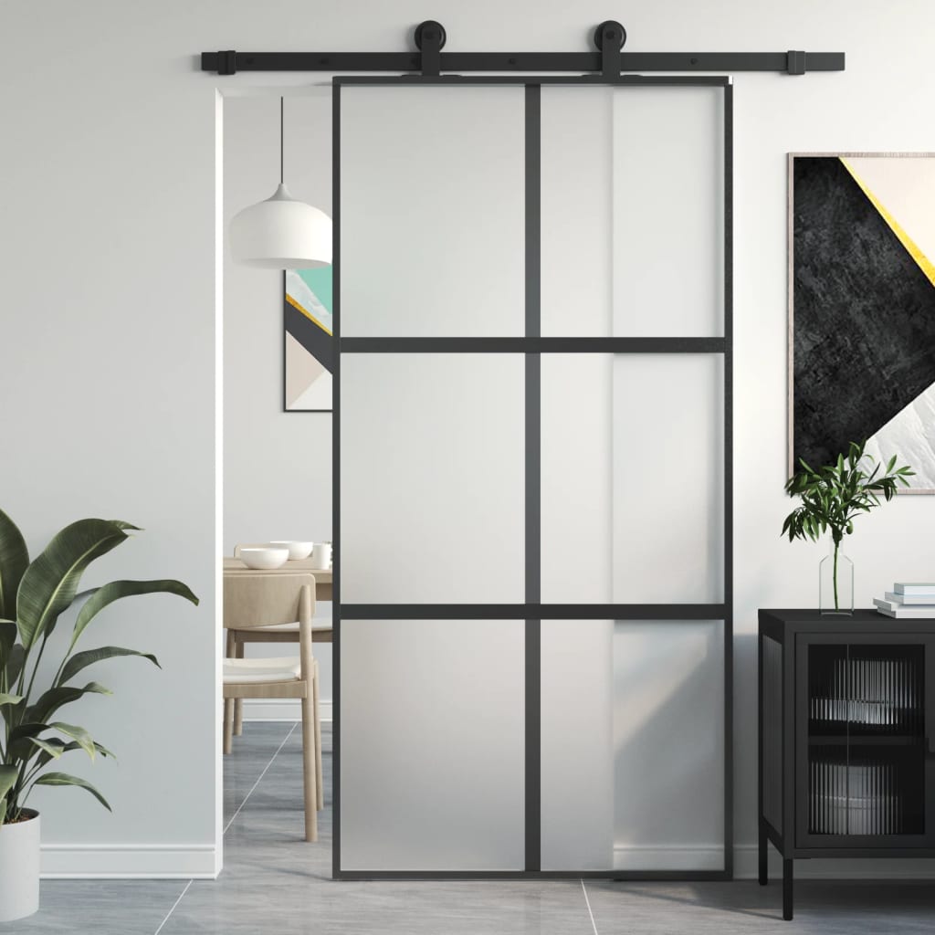 Schuifdeur Helder Esg-Glas En Aluminium Kleurig