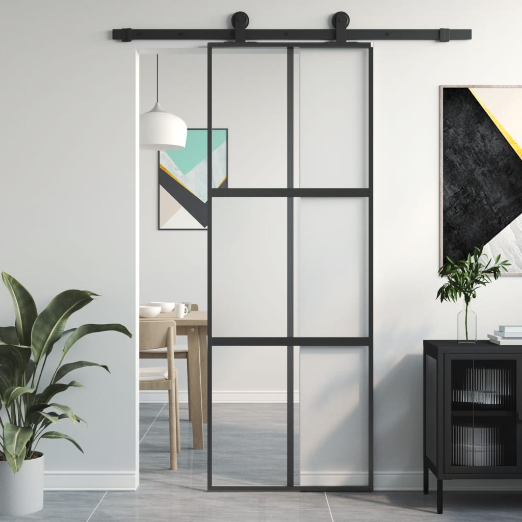 Schuifdeur Helder Esg-Glas En Aluminium Kleurig