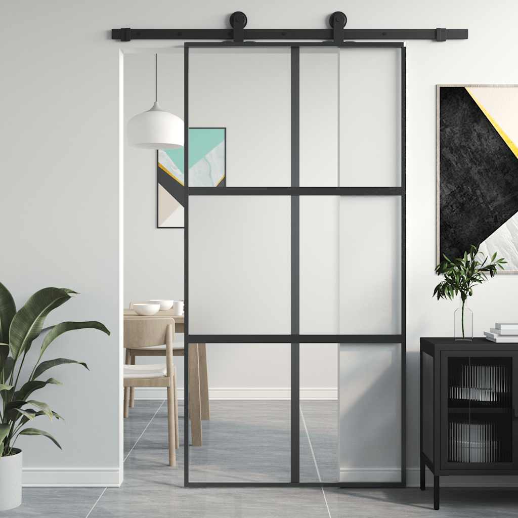 Schuifdeur Helder Esg-Glas En Aluminium Kleurig