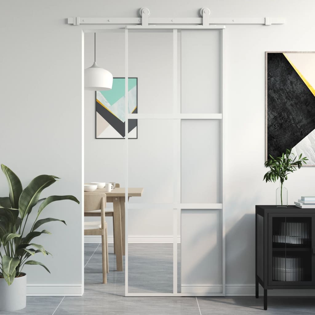 Schuifdeur Helder Esg-Glas En Aluminium Kleurig