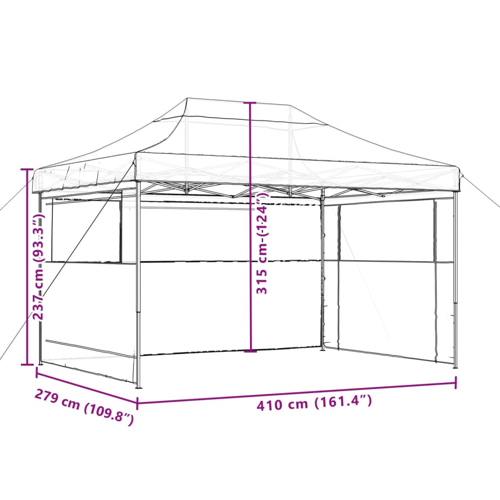 Partytent Inklapbaar Pop-Up Kleurig