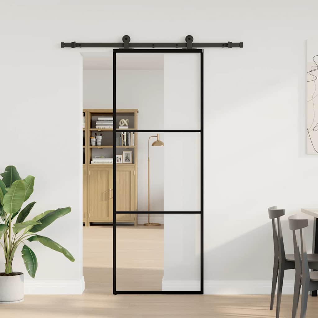 Schuifdeur Met Beslag 76X205 Cm Esg-Glas En Aluminium