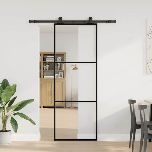Schuifdeur Met Beslag 76X205 Cm Esg-Glas En Aluminium