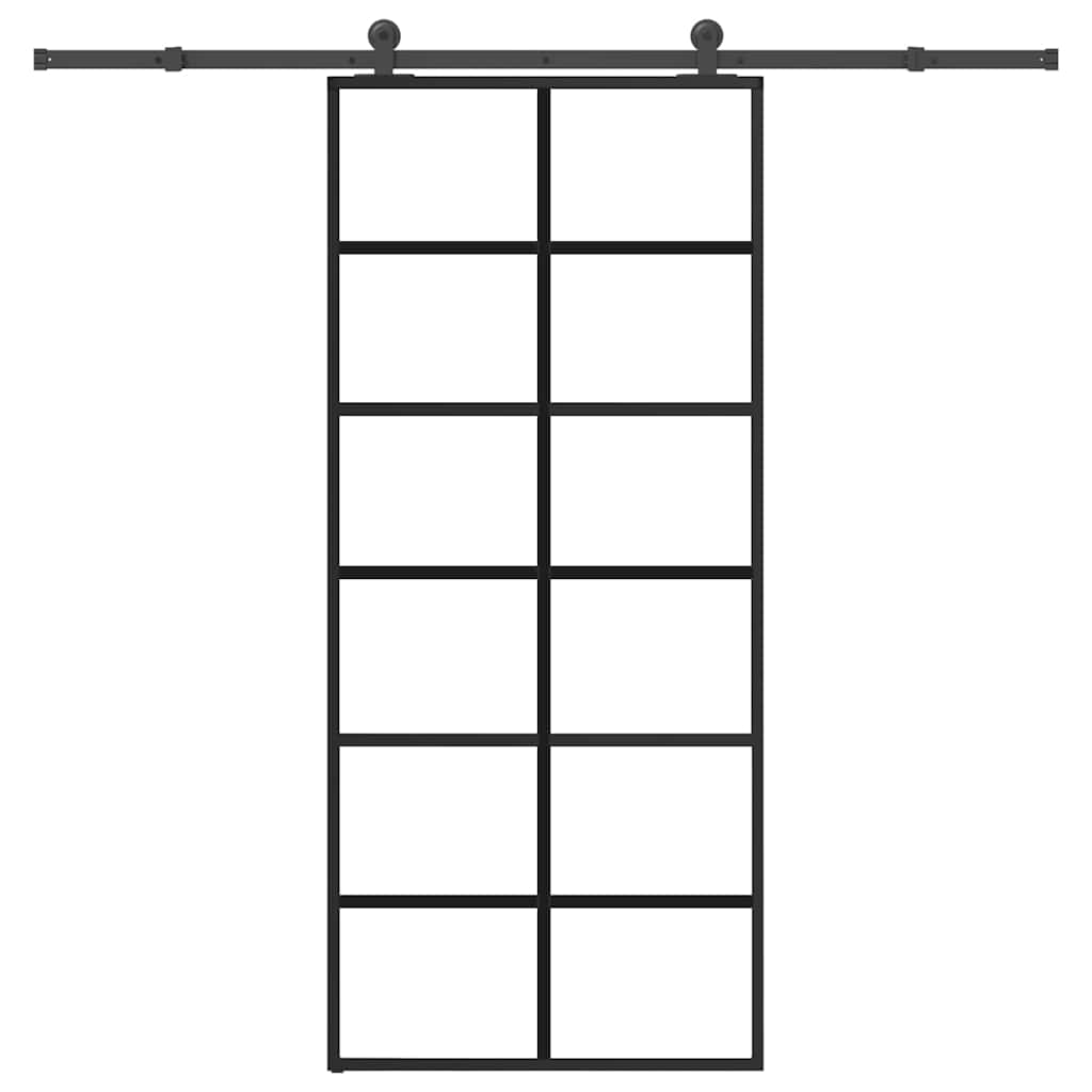 Schuifdeur Met Beslag 76X205 Cm Esg-Glas En Aluminium