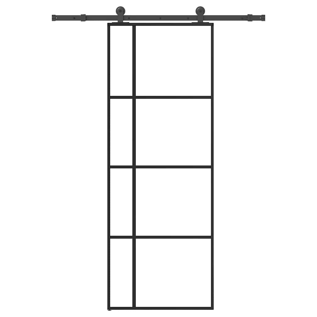 Schuifdeur Met Beslag 102,5X205 Cm Gehard Glas En Aluminium
