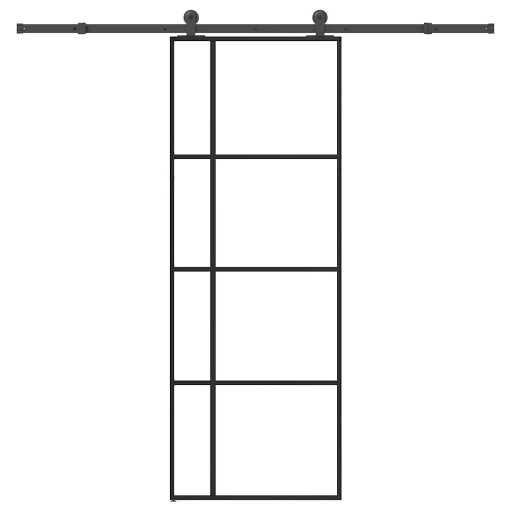 Schuifdeur Met Beslag 102,5X205 Cm Gehard Glas En Aluminium