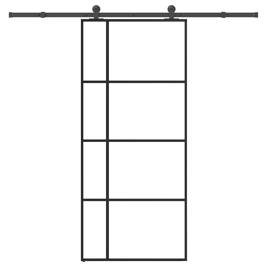 Schuifdeur Met Beslag 102,5X205 Cm Gehard Glas En Aluminium