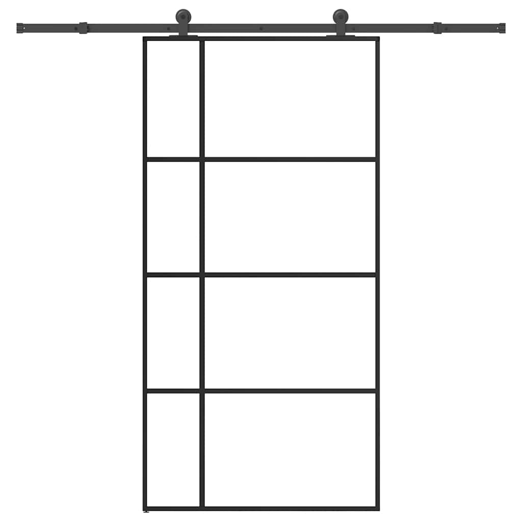 Schuifdeur Met Beslag 102,5X205 Cm Gehard Glas En Aluminium