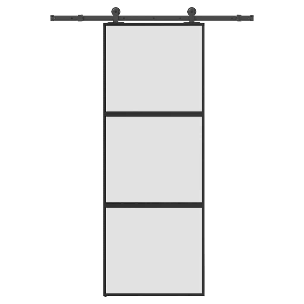 Schuifdeur Met Beslag 90X205 Cm Gehard Glas En Aluminium