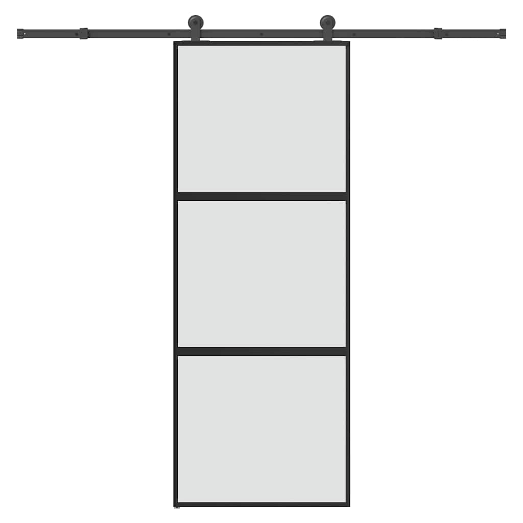 Schuifdeur Met Beslag 90X205 Cm Gehard Glas En Aluminium