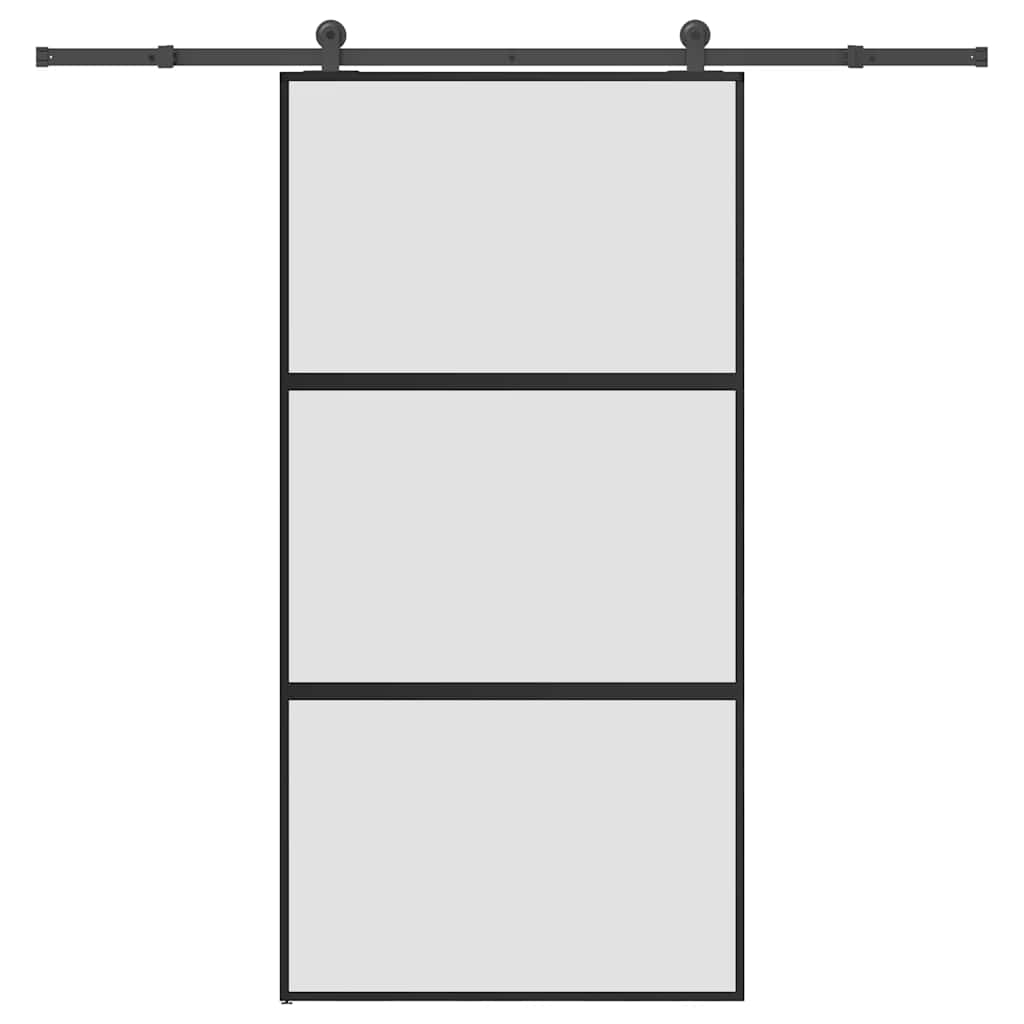 Schuifdeur Met Beslag 90X205 Cm Gehard Glas En Aluminium