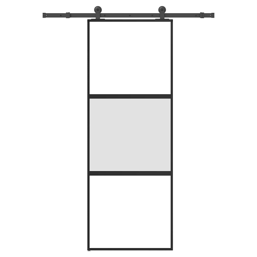 Schuifdeur Met Beslag 90X205 Cm Gehard Glas En Aluminium