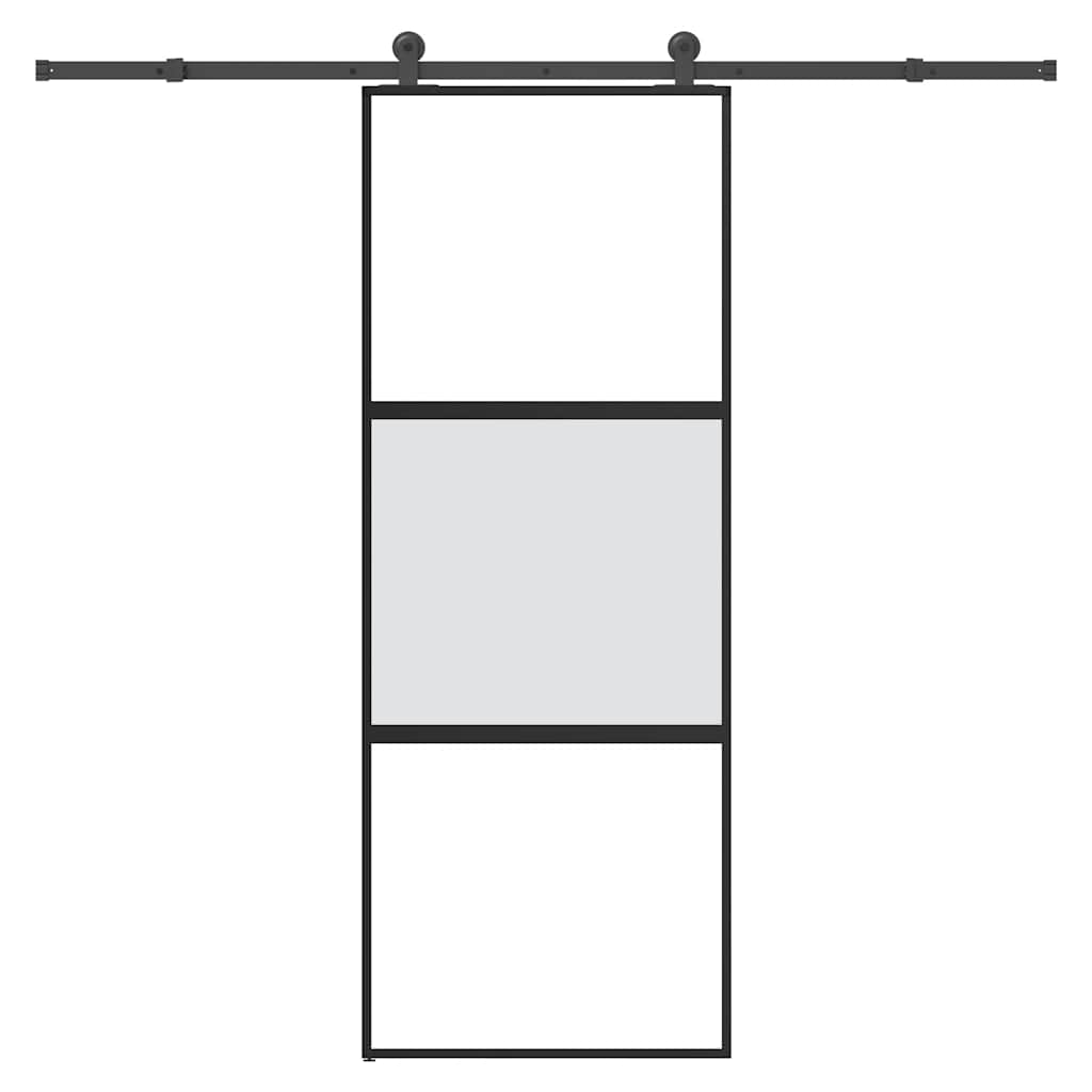 Schuifdeur Met Beslag 90X205 Cm Gehard Glas En Aluminium