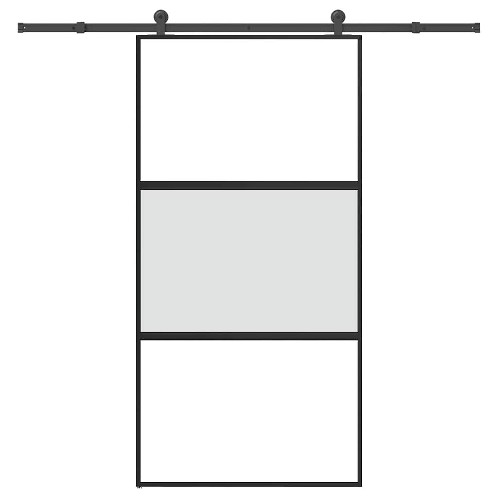 Schuifdeur Met Beslag 90X205 Cm Gehard Glas En Aluminium