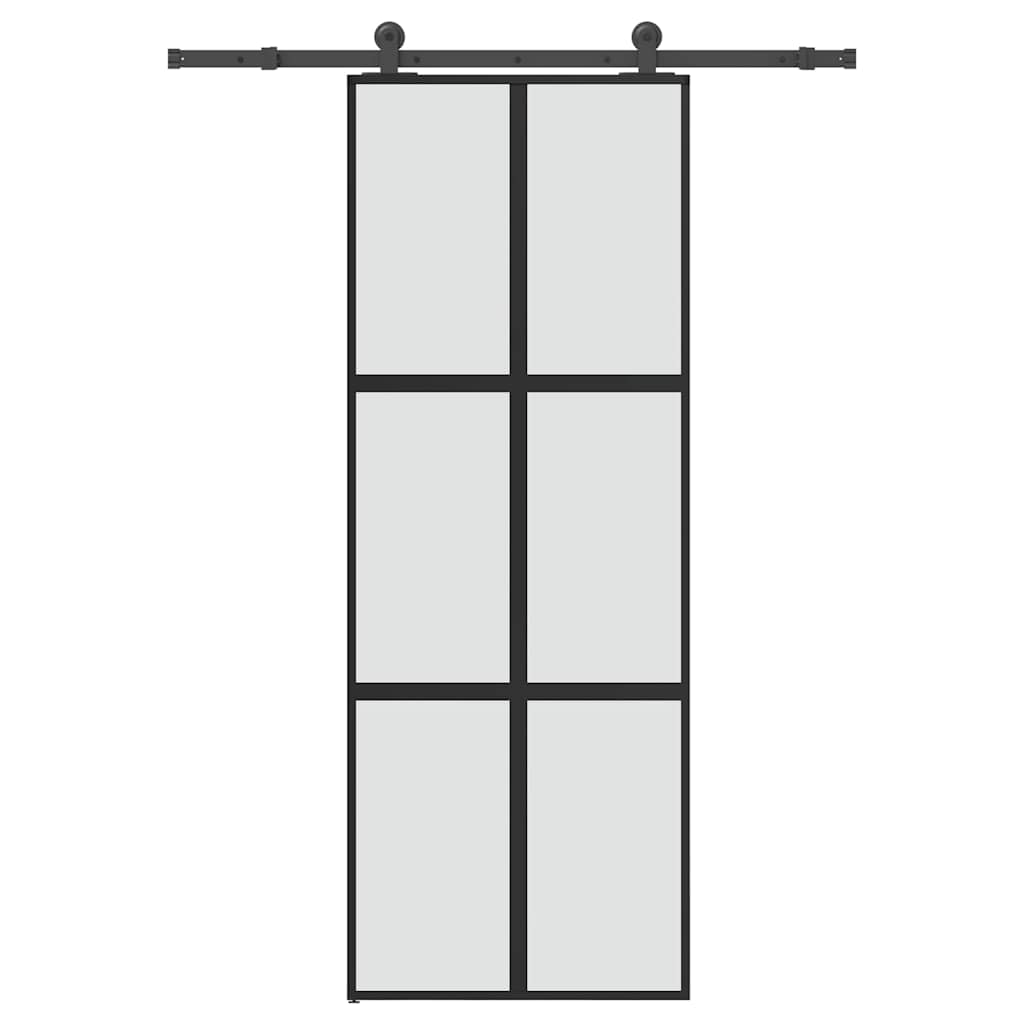 Schuifdeur Met Beslag 90X205 Cm Gehard Glas En Aluminium