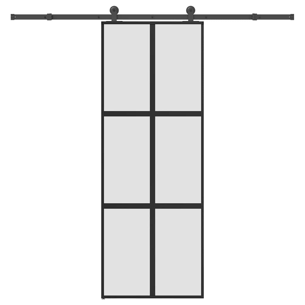 Schuifdeur Met Beslag 90X205 Cm Gehard Glas En Aluminium