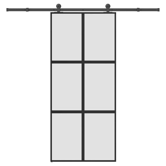 Schuifdeur Met Beslag 90X205 Cm Gehard Glas En Aluminium