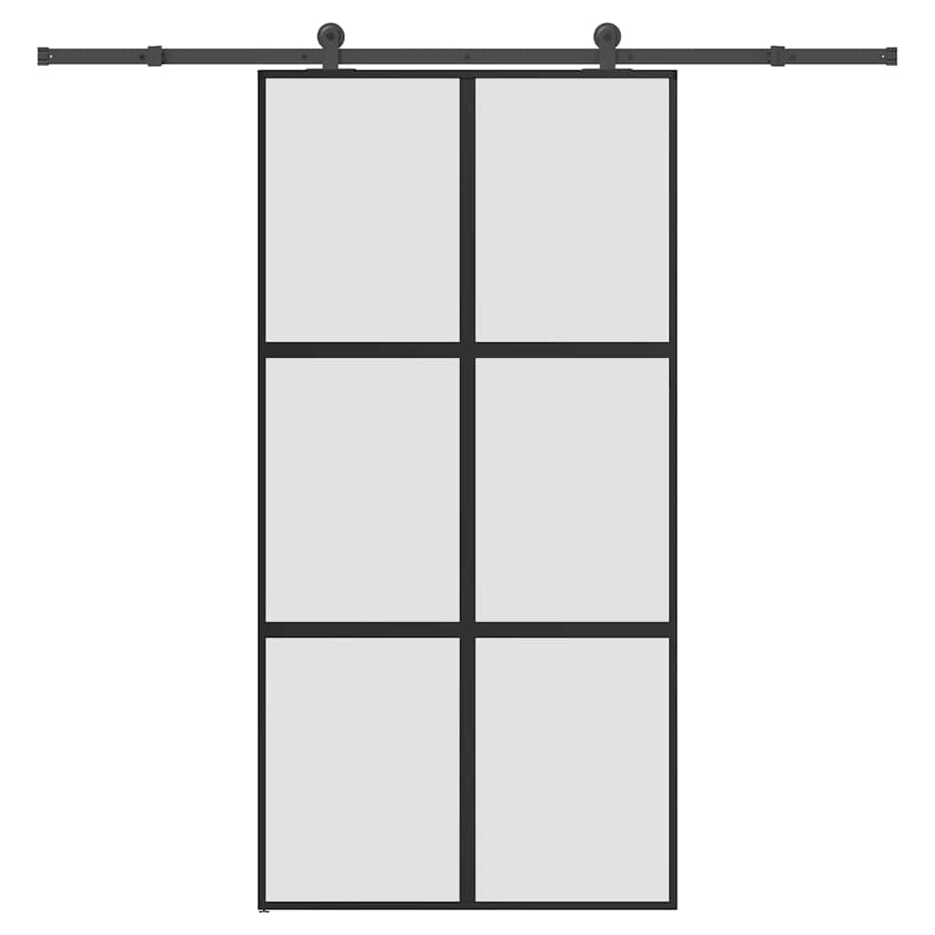 Schuifdeur Met Beslag 90X205 Cm Gehard Glas En Aluminium