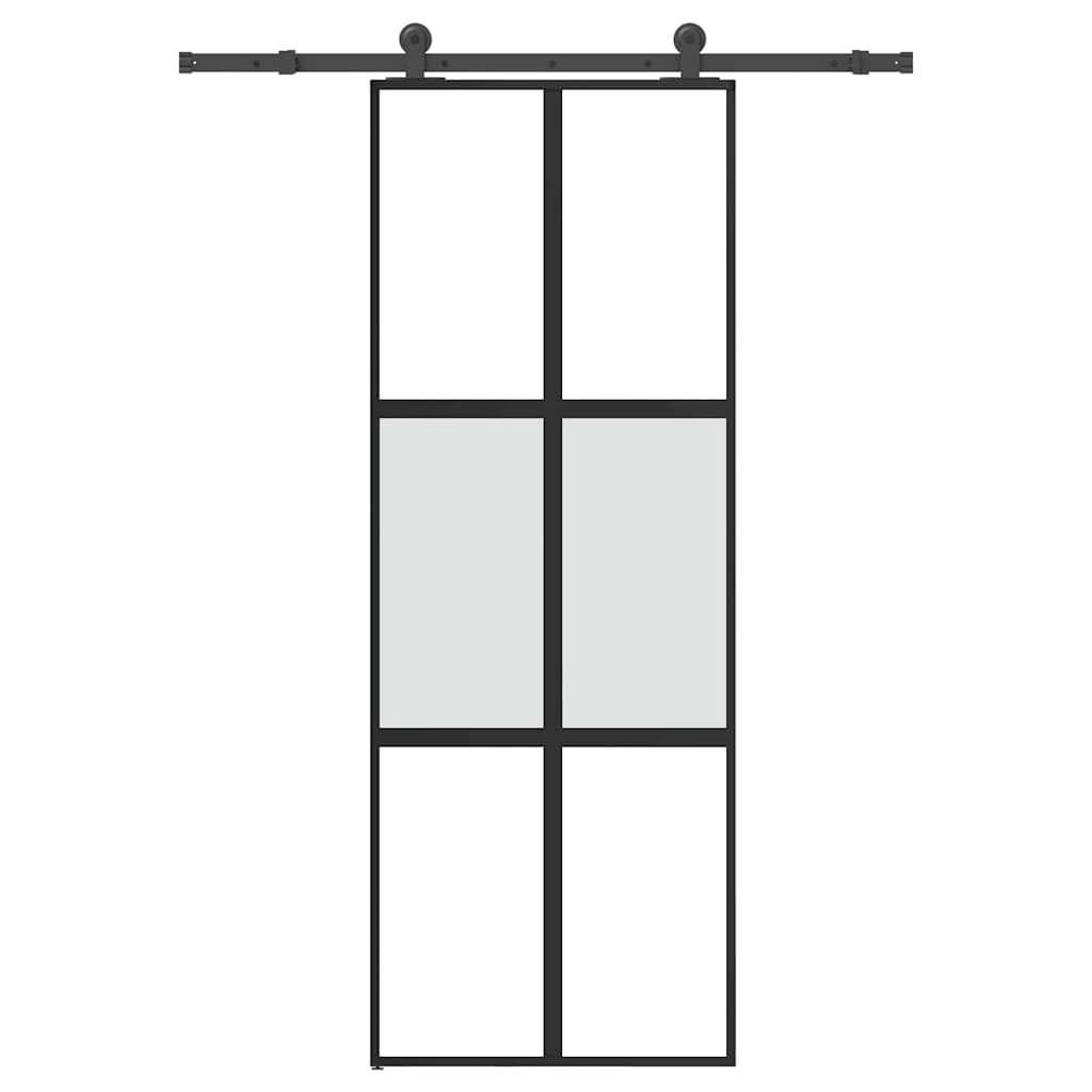 Schuifdeur Met Beslag 90X205 Cm Gehard Glas En Aluminium