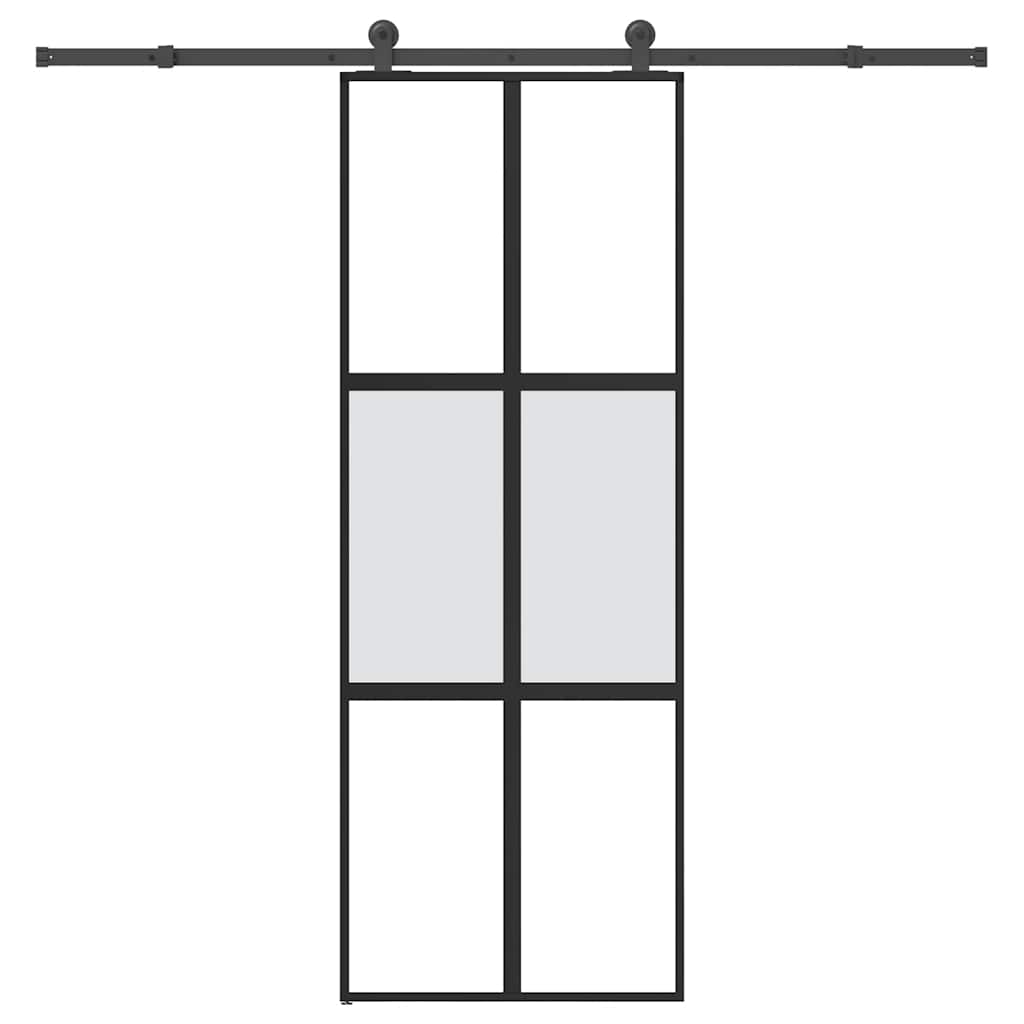 Schuifdeur Met Beslag 90X205 Cm Gehard Glas En Aluminium