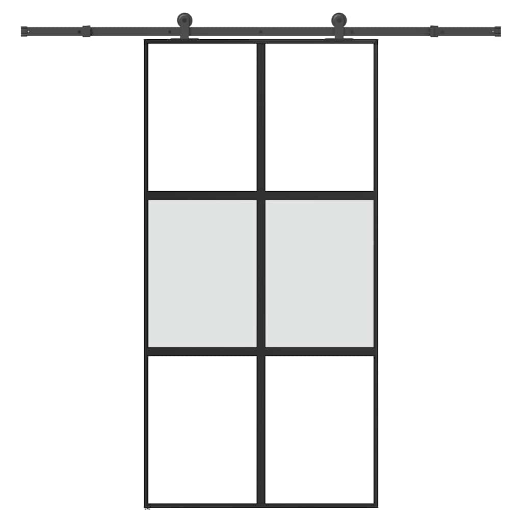 Schuifdeur Met Beslag 90X205 Cm Gehard Glas En Aluminium
