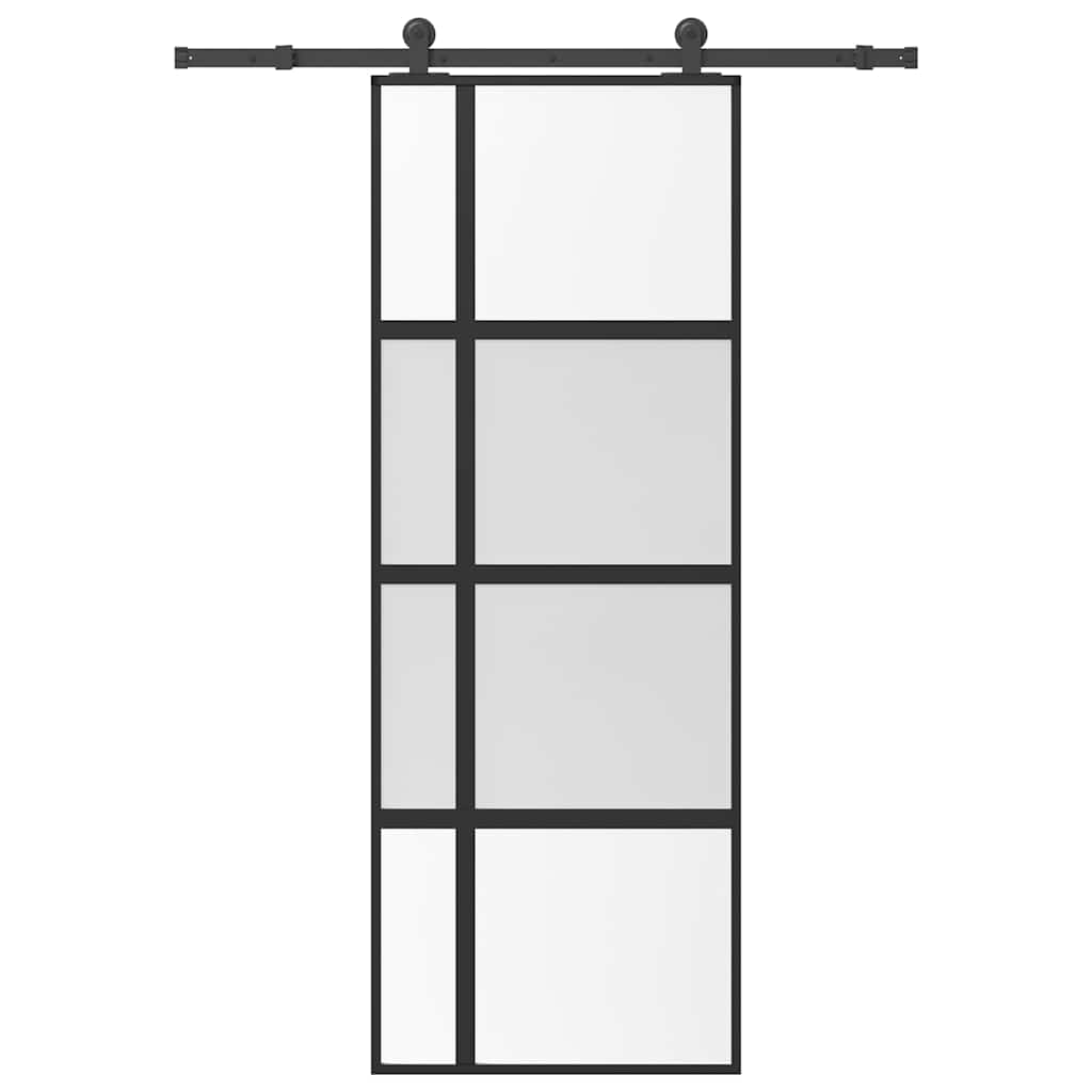 Schuifdeur Met Beslag 102,5X205 Cm Gehard Glas En Aluminium