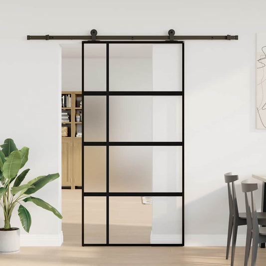 Schuifdeur Met Beslag 102,5X205 Cm Gehard Glas En Aluminium