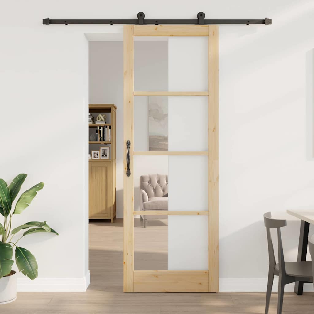 Schuifdeur Orkdal Massief Grenenhout En Glas