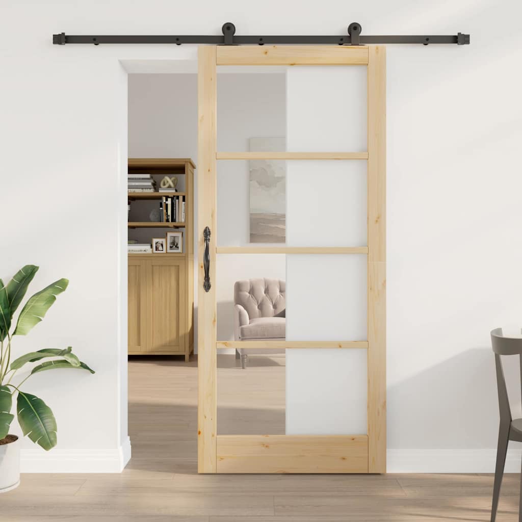 Schuifdeur Orkdal Massief Grenenhout En Glas
