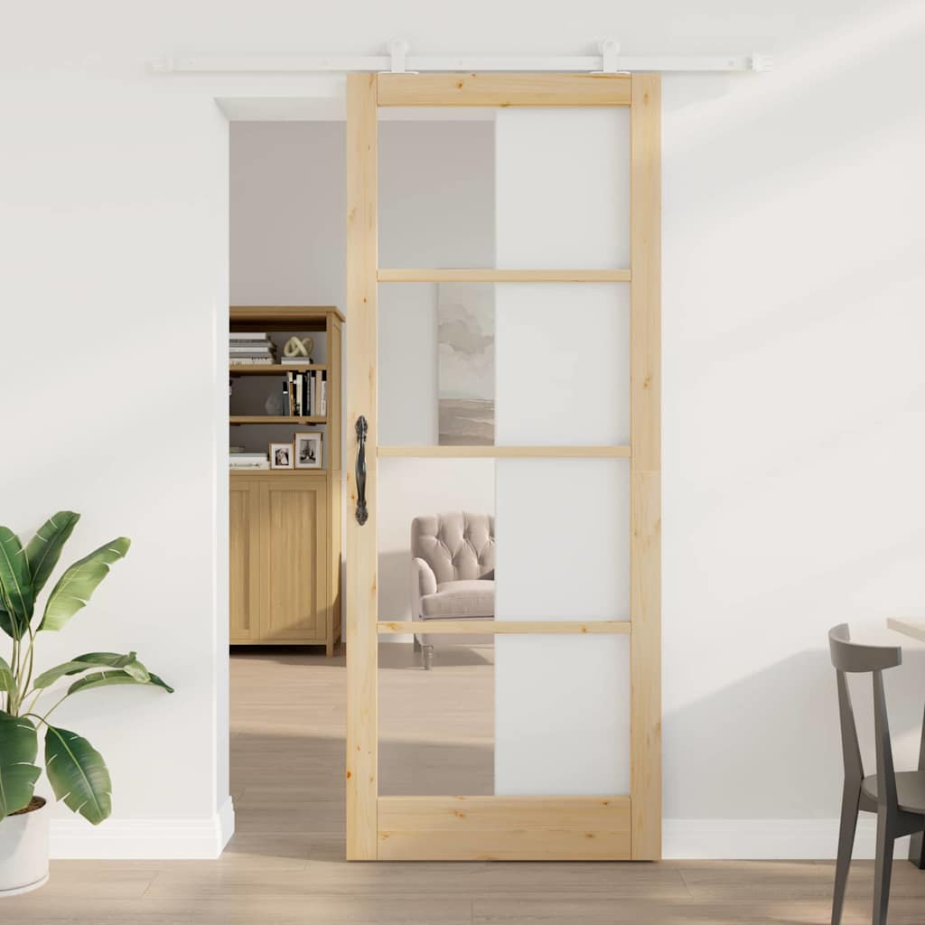 Schuifdeur Orkdal Massief Grenenhout En Glas