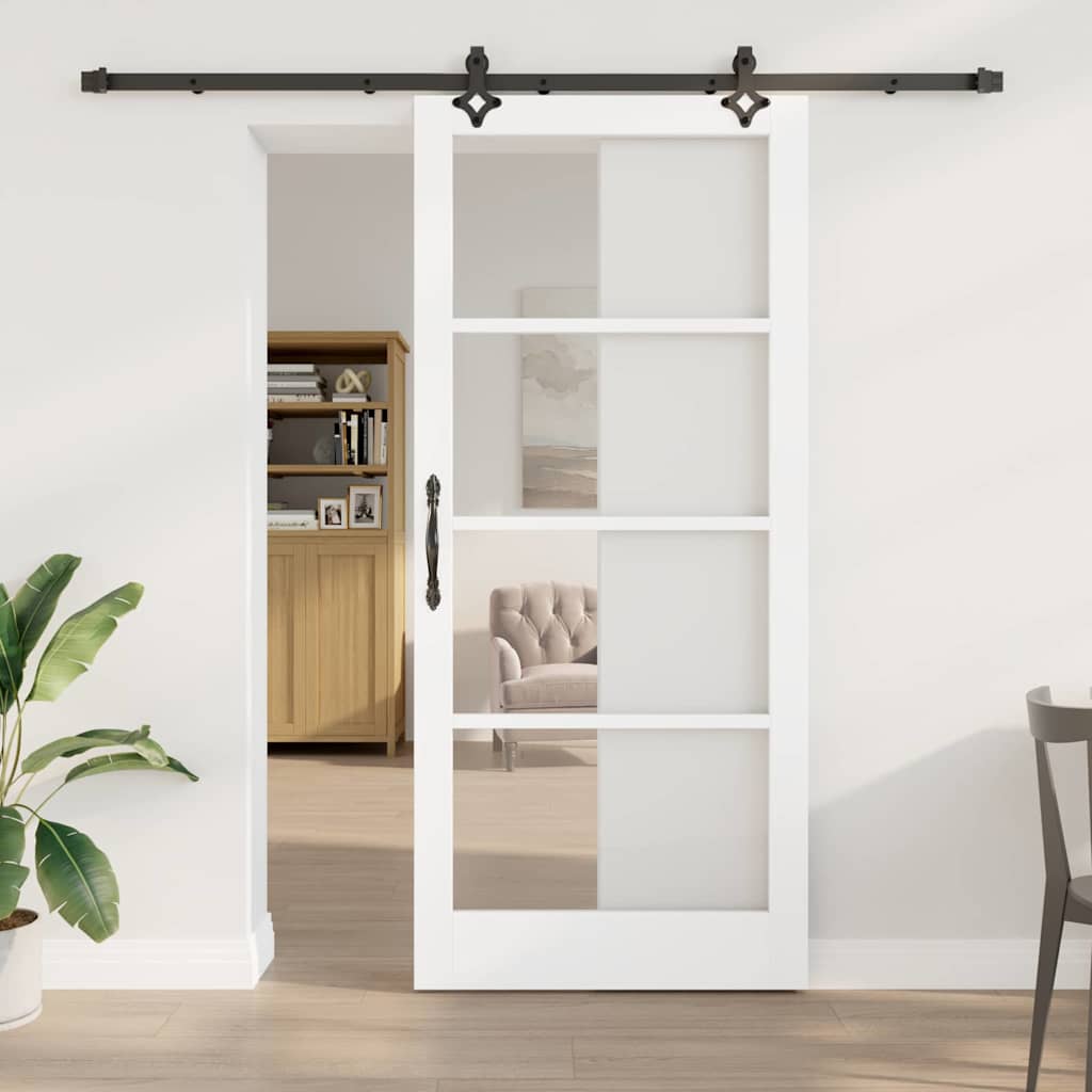 Schuifdeur Naturel Massief Grenenhout En Glas