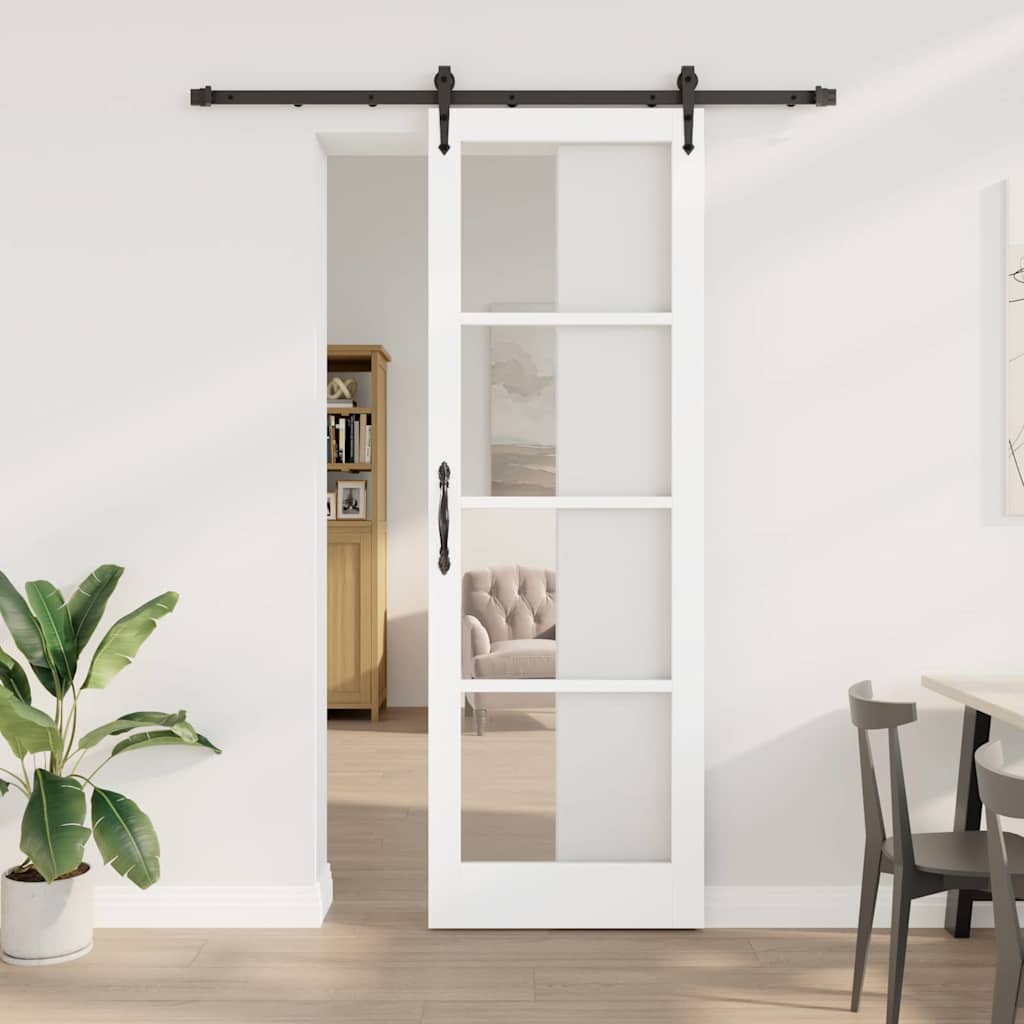 Schuifdeur Massief Grenenhout En Glas Naturel