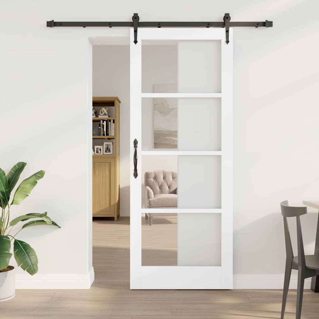 Schuifdeur Massief Grenenhout En Glas Naturel