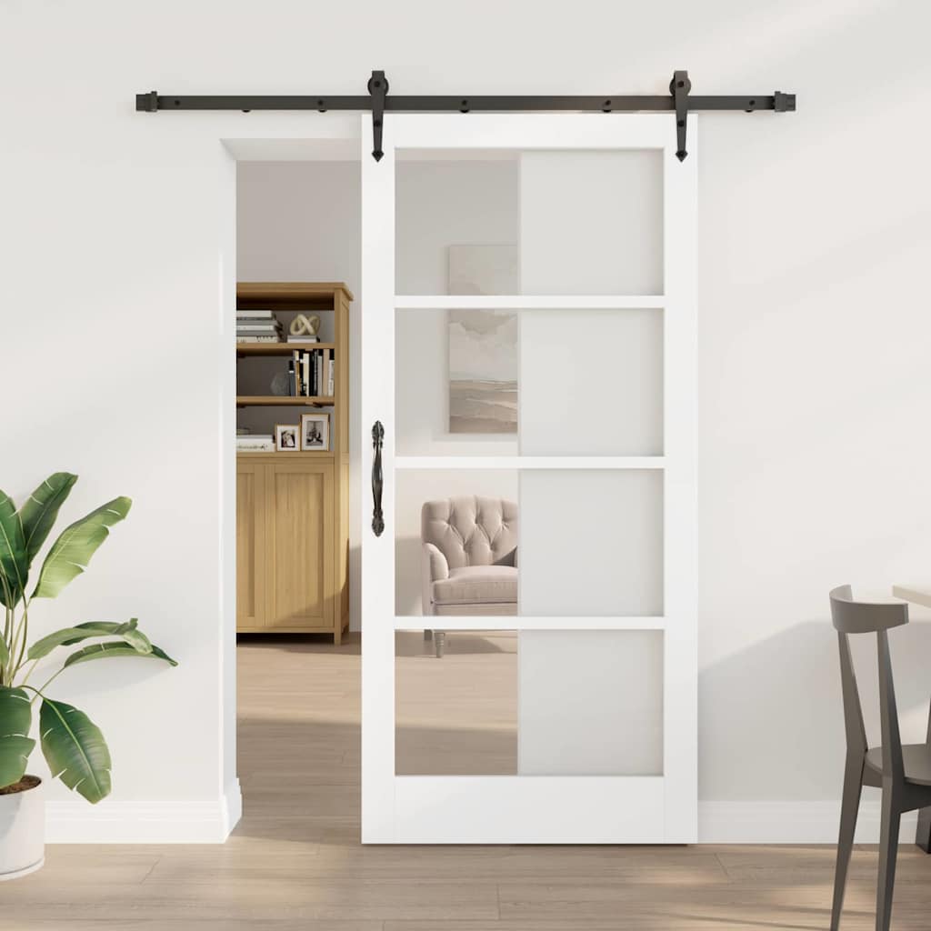 Schuifdeur Massief Grenenhout En Glas Naturel