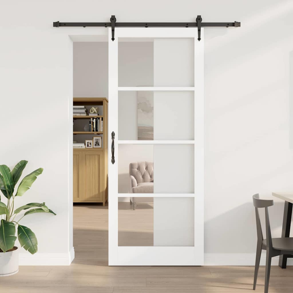 Schuifdeur Massief Grenenhout En Glas Naturel