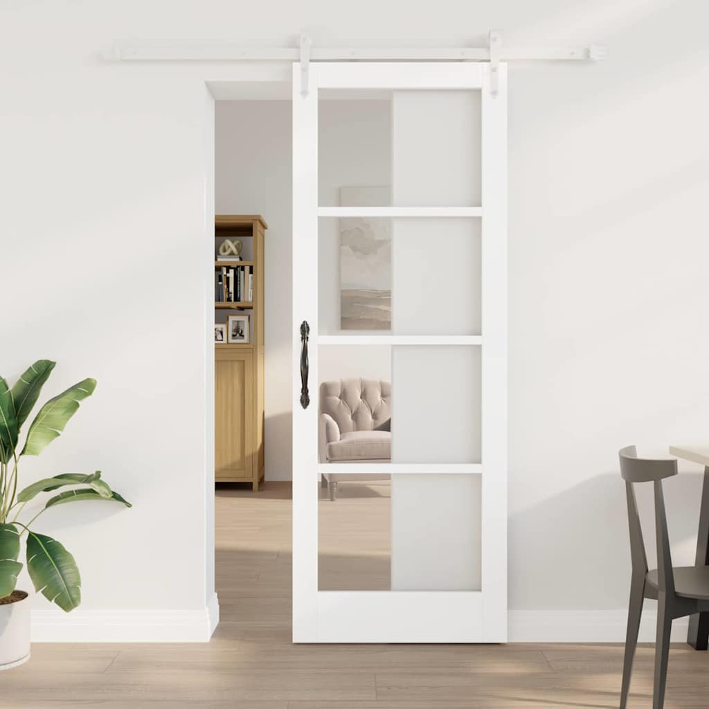 Schuifdeur Massief Grenenhout En Glas Naturel